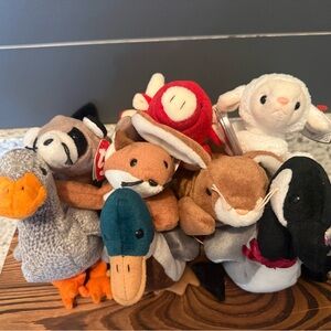 Ty Beanie Babies w/ Tags - Snort, Fleece, Sly, Honks, Loosy, Jake, Ears, Ringo